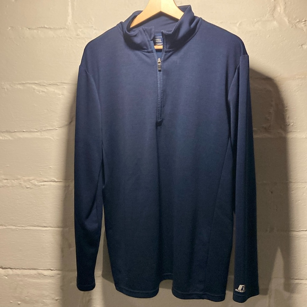 Russell Athletic men’s quarter zip navy blue size large